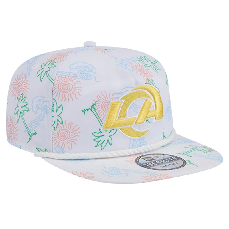 Casquette Snapback Los Angeles Rams Vacay Golfer New Era blanche pour homme