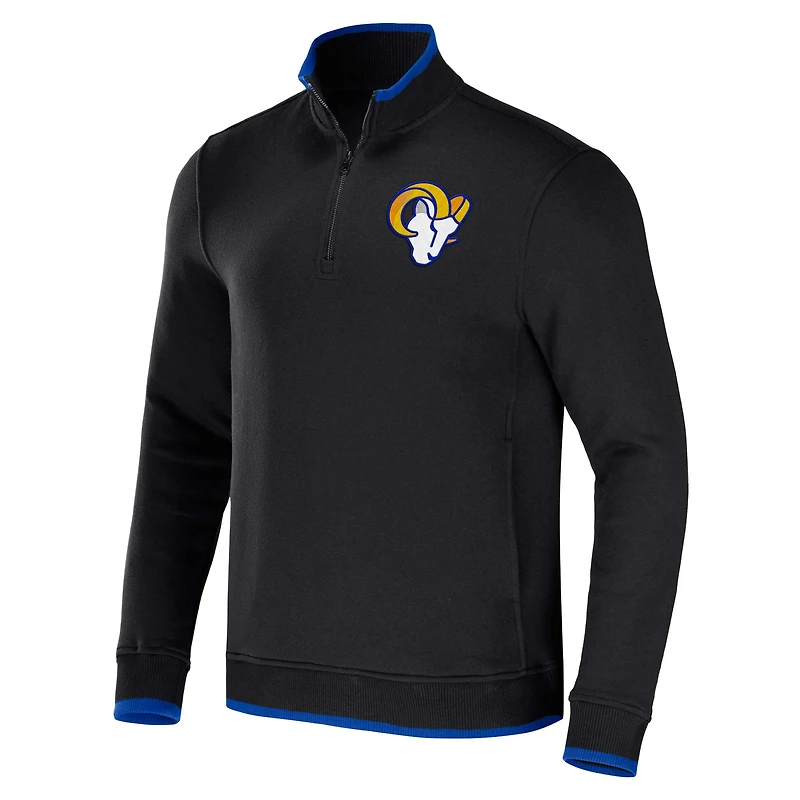Collection NFL x Darius Rucker by Fanatics pour homme Noir Los Angeles Rams Logo Quarter-Zip Top