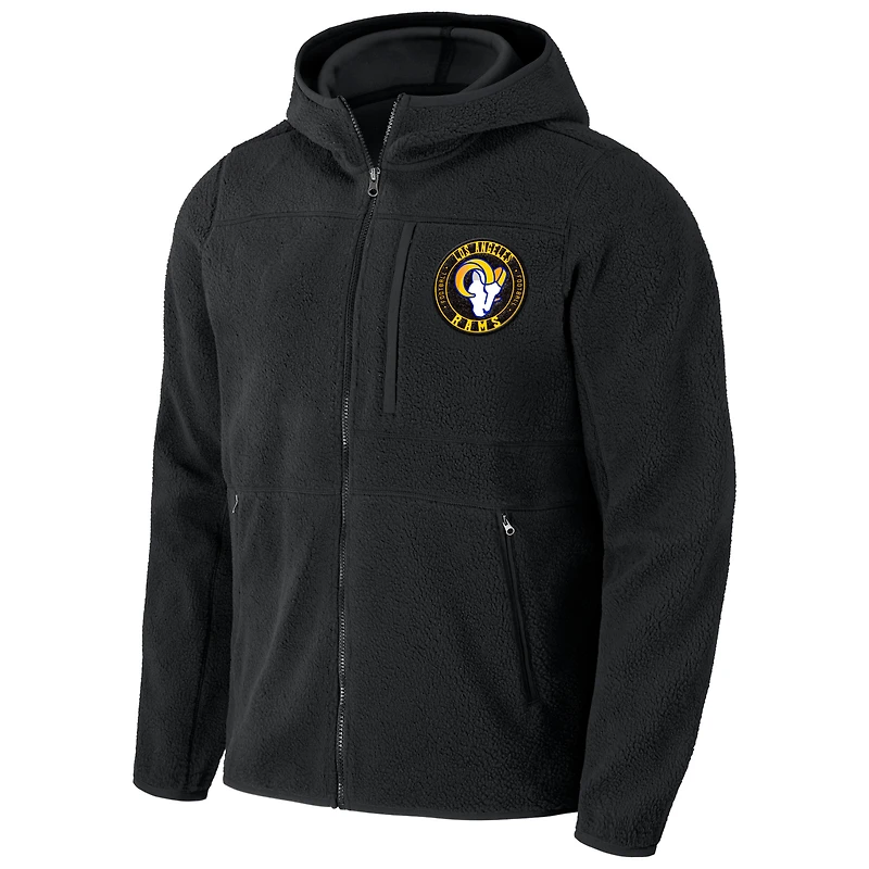 Men's NFL x Darius Rucker Collection by Fanatics  Black Los Angeles Rams Sherpa Full-Zip Hoodie