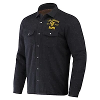 Men's NFL x Darius Rucker Collection by Fanatics Charcoal Los Angeles Rams Shacket Full-Snap Jacket
