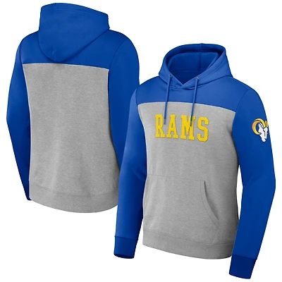 Collection NFL x Darius Rucker pour hommes par Fanatics Heather Grey Los Angeles Rams Sweat à capuche color block