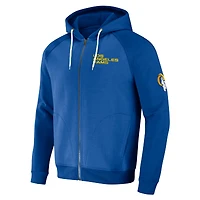 Men's NFL x Darius Rucker Collection by Fanatics Royal Los Angeles Rams Raglan Full-Zip Hoodie