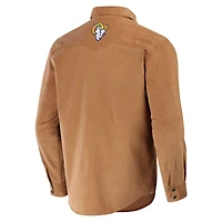 T-shirt à boutons-pression intégral pour homme de la collection NFL x Darius Rucker par Fanatics, couleur tan, Los Angeles Rams Western