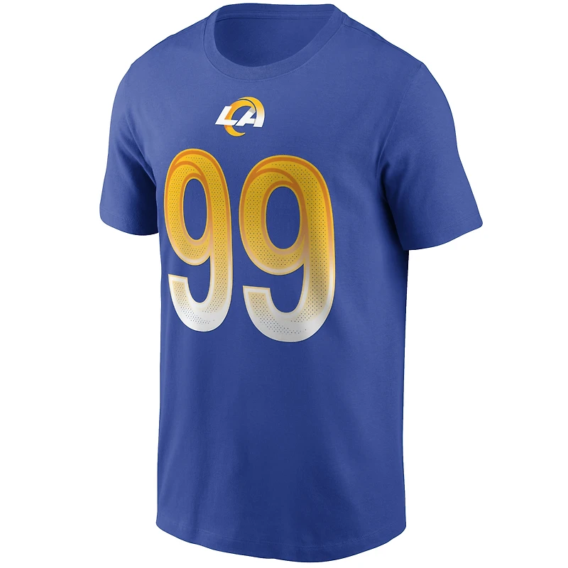T-shirt avec nom et numéro Nike Aaron Donald Royal Los Angeles Rams pour homme