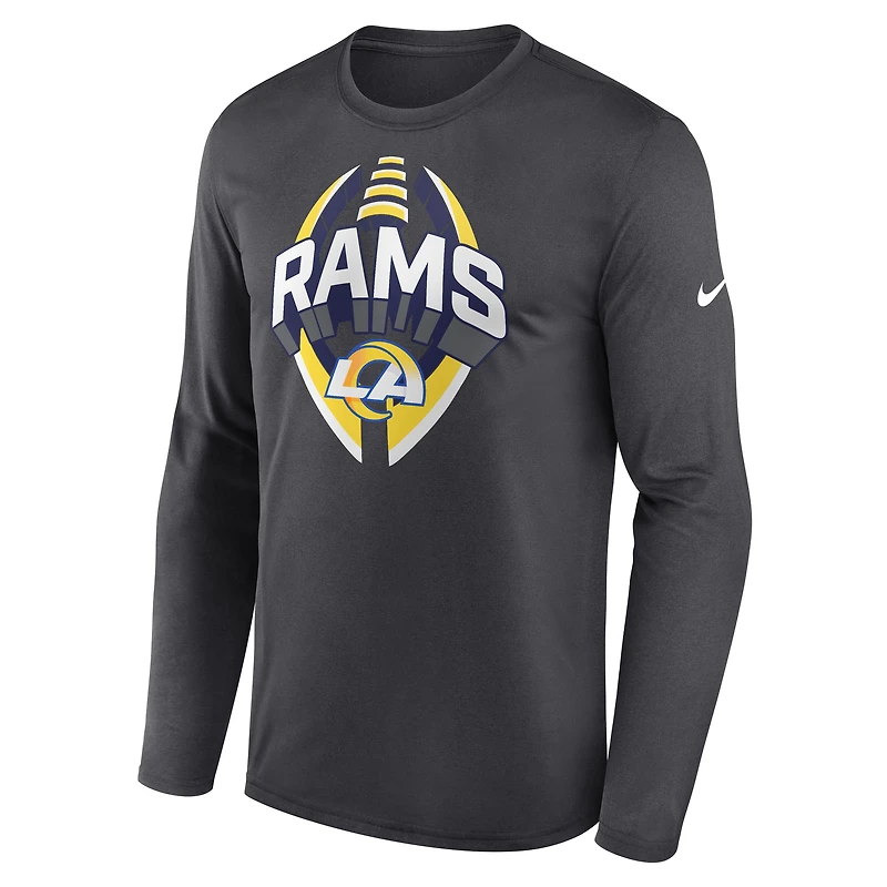 Men's Nike Anthracite Los Angeles Rams Primetime Legend Icon Performance Long Sleeve T-Shirt