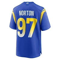 Men's Nike Bill Norton  Royal Los Angeles Rams Team Game Jersey