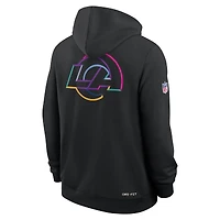 Men's Nike Black Los Angeles Rams 2025 NFL Crucial Catch Sideline Standard Issue Dri-FIT Hoodie