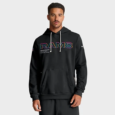 Men's Nike Black Los Angeles Rams 2025 NFL Crucial Catch Sideline Standard Issue Dri-FIT Hoodie