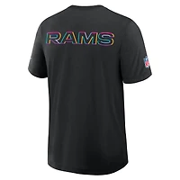 Men's Nike Black Los Angeles Rams 2025 NFL Crucial Catch Tri-Blend Dri-FIT T-Shirt