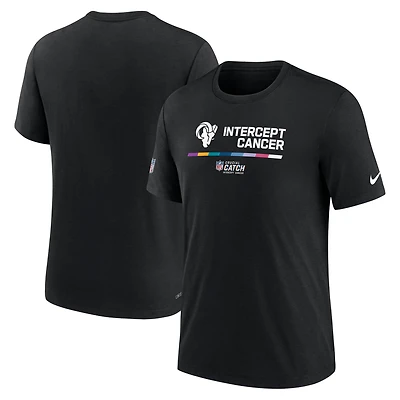 T-shirt de performance Nike noir Los Angeles Rams NFL Crucial Catch pour homme