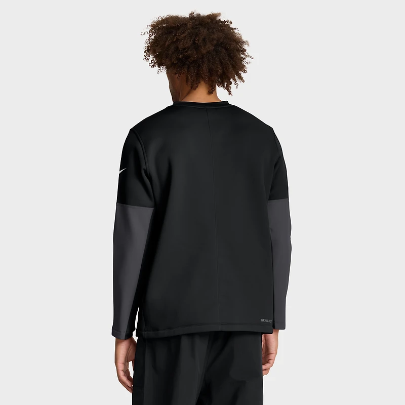 Men's Nike Black Los Angeles Rams Sideline Coach Therma-FIT Long Sleeve T-Shirt
