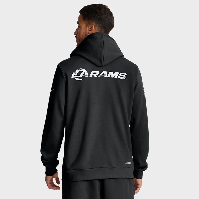 Sweat à capuche Nike noir Los Angeles Rams Sideline Standard Issue Initial Home Dri-FIT pour homme
