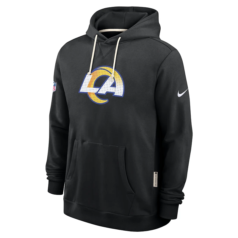 Sweat à capuche Nike noir Los Angeles Rams Sideline Standard Issue Initial Home Dri-FIT pour homme