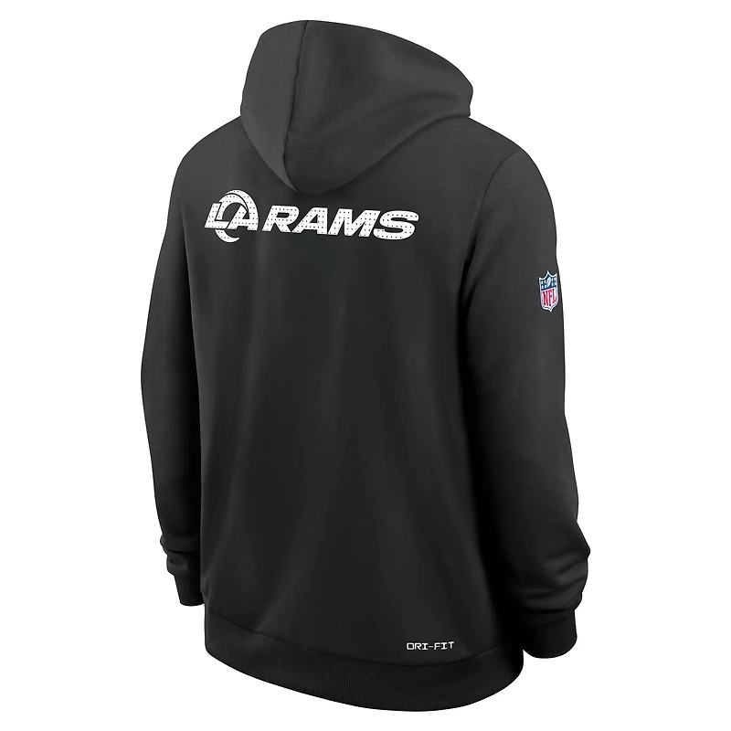 Sweat à capuche Nike noir Los Angeles Rams Sideline Standard Issue Initial Home Dri-FIT pour homme