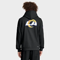 Sweat à capuche Nike noir fermeture éclair intégrale Los Angeles Rams Sideline Standard Issue Utility Player Dri-FIT pour homme