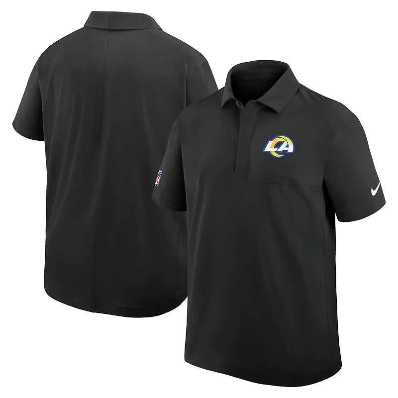 Polo tissé Nike noir Los Angeles Rams Sideline Dri-FIT pour homme