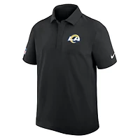 Polo tissé Nike noir Los Angeles Rams Sideline Dri-FIT pour homme