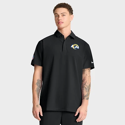 Polo tissé Nike noir Los Angeles Rams Sideline Dri-FIT pour homme