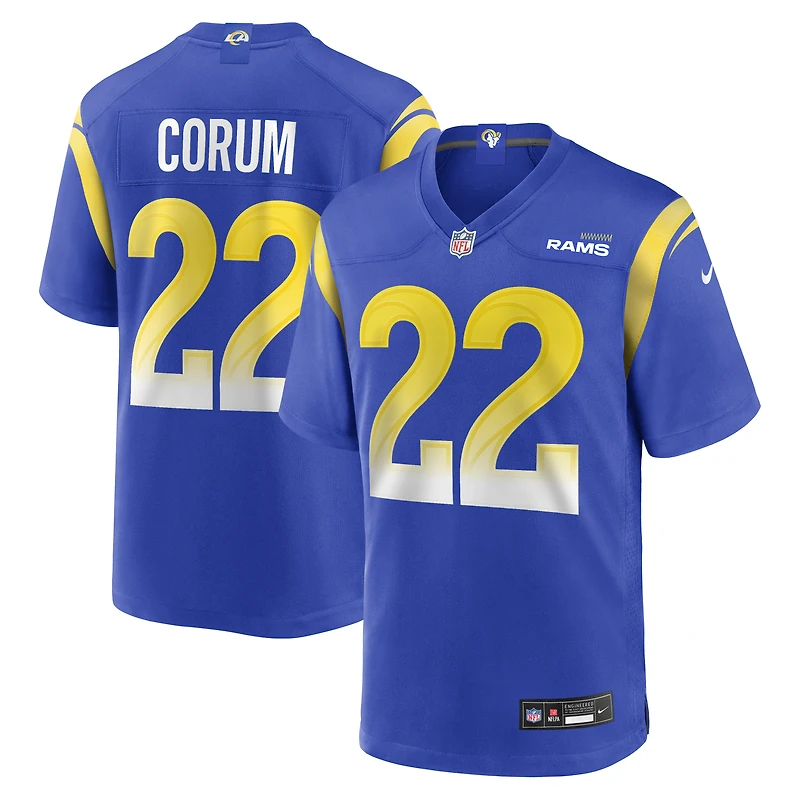 Maillot de joueur Nike Blake Corum Royal Los Angeles Rams pour homme
