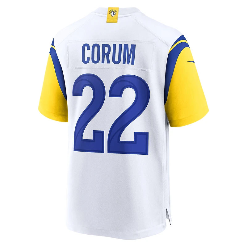 Maillot de match Nike Blake Corum des Los Angeles Rams pour homme, blanc