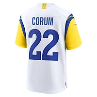 Maillot de match Nike Blake Corum des Los Angeles Rams pour homme, blanc