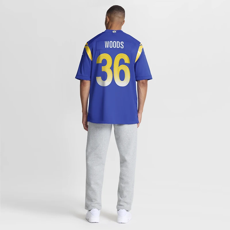 Maillot de match Nike Charles Woods Royal Los Angeles Rams pour homme