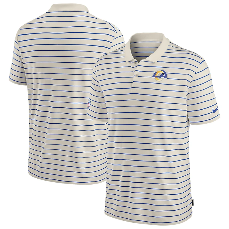 Men's Nike Cream Los Angeles Rams Sideline Lock Up Victory Performance Polo