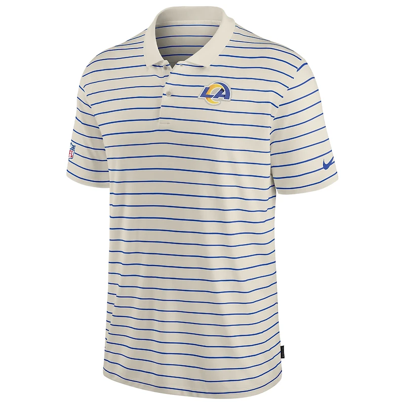 Men's Nike Cream Los Angeles Rams Sideline Lock Up Victory Performance Polo