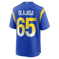 Maillot de match Nike David Olajiga Royal Los Angeles Rams pour homme