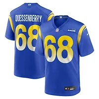 Men's Nike David Quessenberry  Royal Los Angeles Rams Team Game Jersey