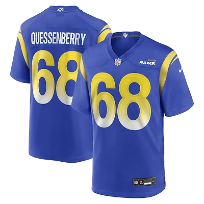 Men's Nike David Quessenberry Royal Los Angeles Rams Team Game Jersey