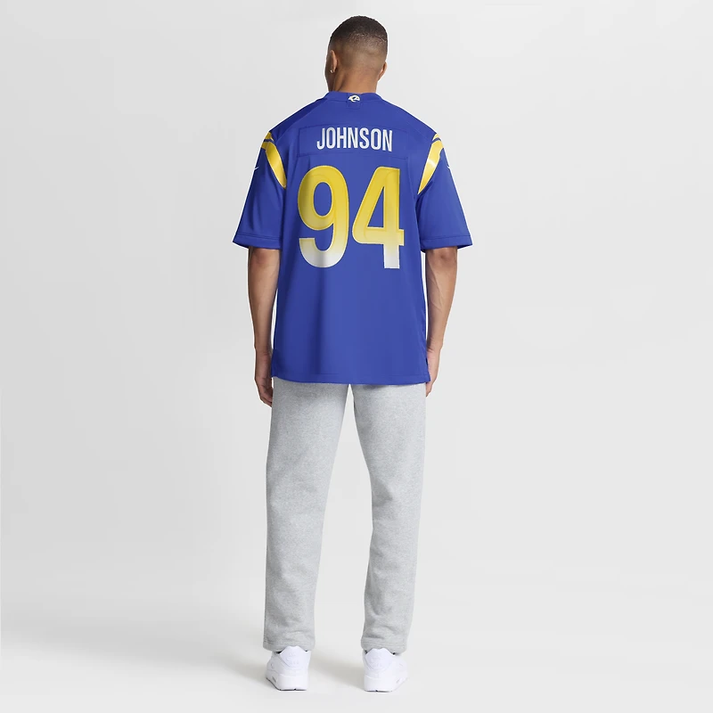 Maillot de match à domicile Nike Desjuan Johnson Royal Los Angeles Rams pour homme