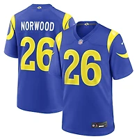 Maillot de match Nike Drey Norwood Royal des Rams Los Angeles pour homme