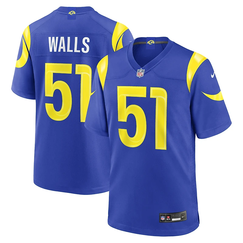 Maillot de match Nike Eddie Walls III Royal Los Angeles Rams pour homme