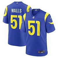 Maillot de match Nike Eddie Walls III Royal Los Angeles Rams pour homme