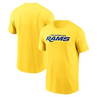 T-shirt essentiel Nike Gold Los Angeles Rams Primetime Wordmark pour homme