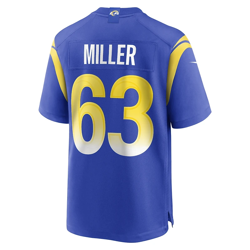 Maillot de match des Rams Los Angeles Nike Grant Miller Royal pour homme