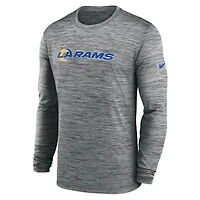 Men's Nike  Heather Gray Los Angeles Rams Sideline Team Velocity Performance Long Sleeve T-Shirt