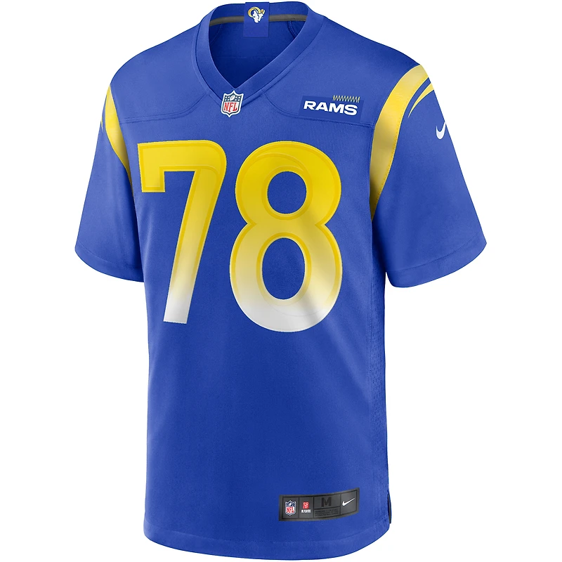 Maillot de joueur retraité Nike Jackie Slater Royal Los Angeles Rams Game pour homme