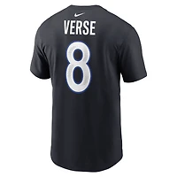 Men's Nike Jared Verse Midnight Blue Los Angeles Rams 2025 Rivalries Collection Player Name & Number T-Shirt