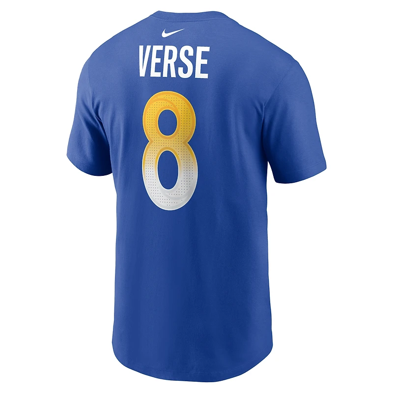 Men's Nike Jared Verse Royal Los Angeles Rams First Round Pick Name & Number T-Shirt