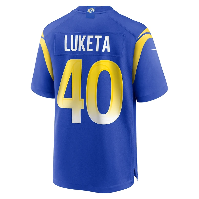 Men's Nike Jesse Luketa  Royal Los Angeles Rams Team Game Jersey