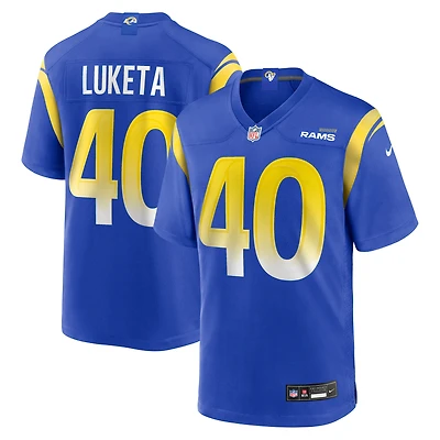 Men's Nike Jesse Luketa  Royal Los Angeles Rams Team Game Jersey