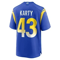 Men's Nike Joshua Karty  Royal Los Angeles Rams Team Game Jersey