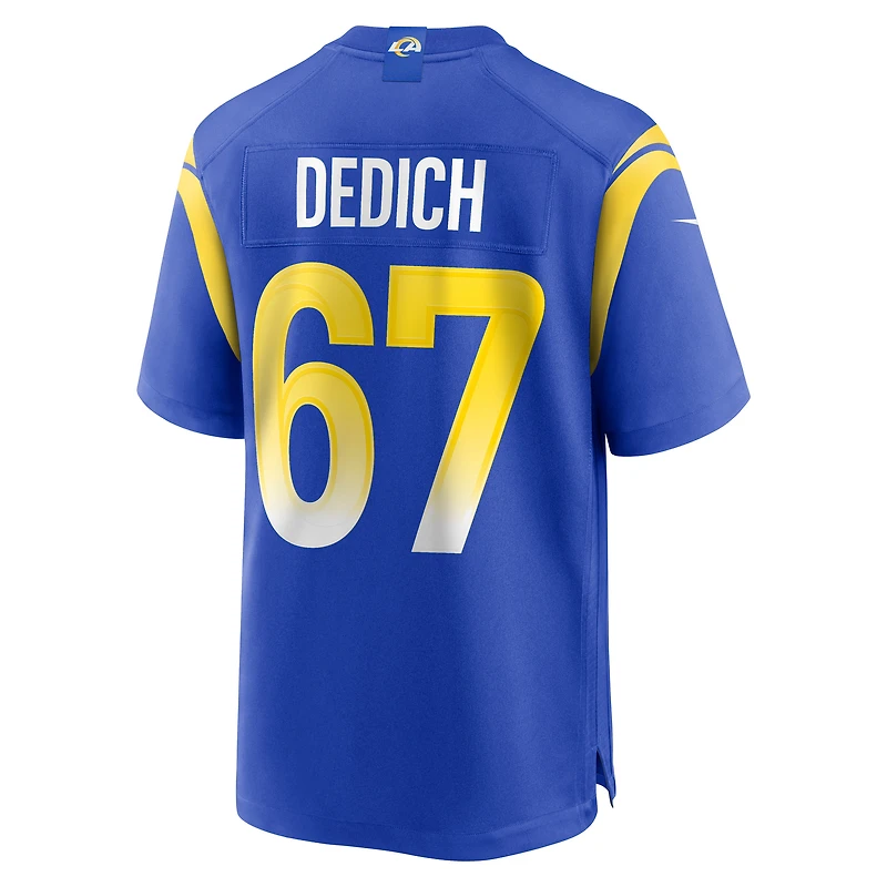 Maillot de match Nike Justin Dedich Royal Los Angeles Rams pour homme