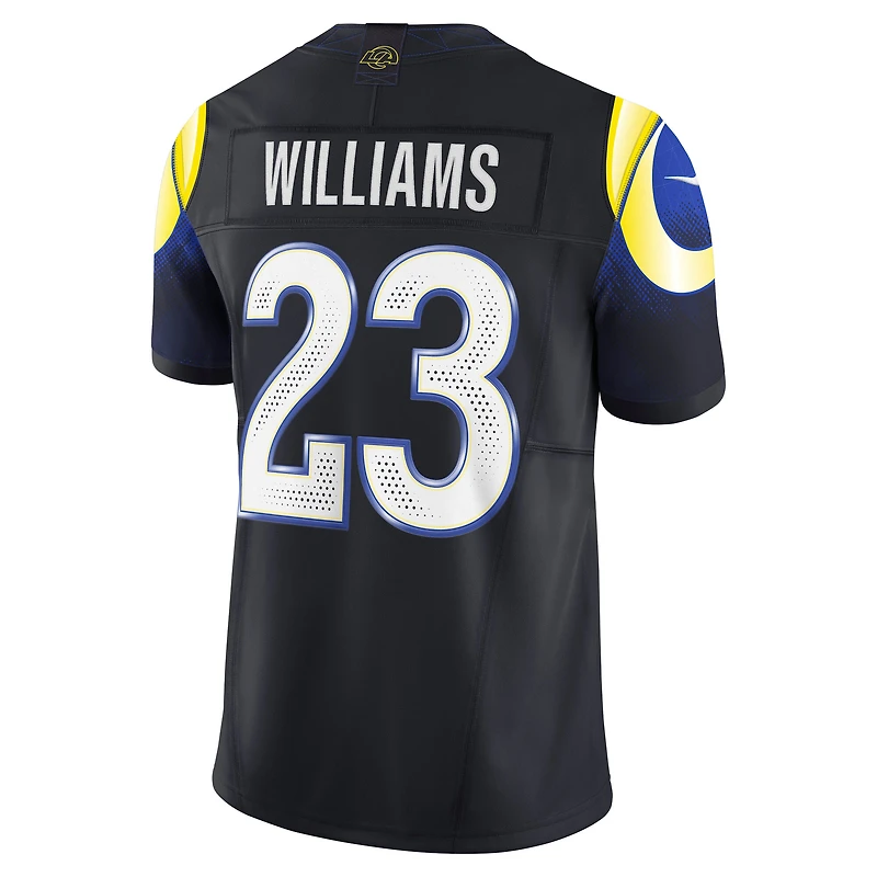 Maillot Nike Kyren Williams bleu nuit pour homme des Los Angeles Rams, collection limitée Rivalries 2025