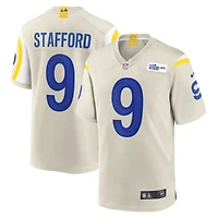 Maillot de match Nike Matthew Stafford Bone Los Angeles Rams pour hommes