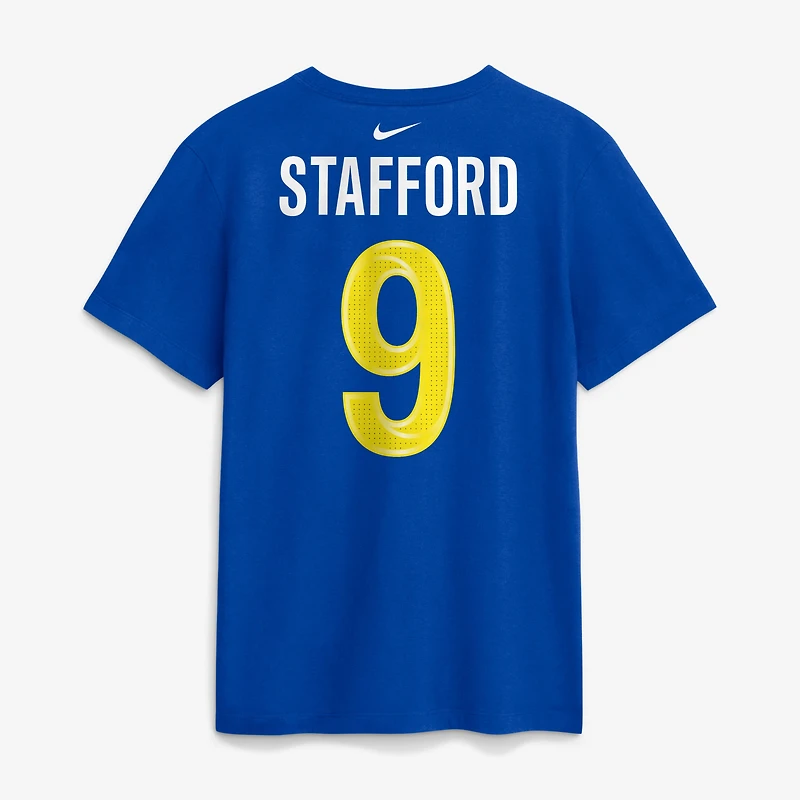 Men's Nike Matthew Stafford Royal Los Angeles Rams Name & Number T-Shirt