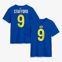 T-shirt Nike Matthew Stafford Royal Los Angeles Rams pour homme, avec nom et numéro