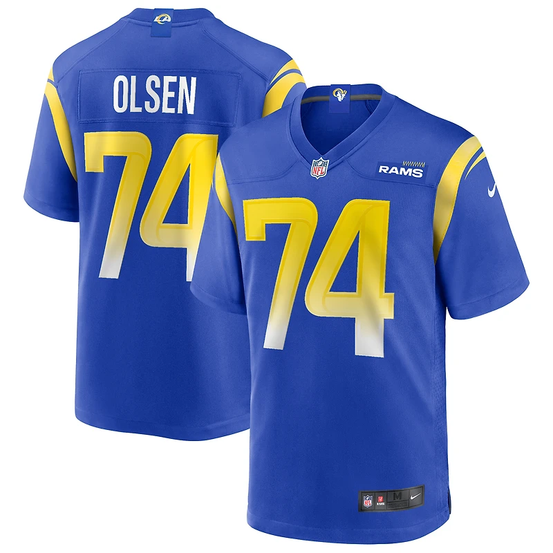 Maillot de joueur retraité Nike Merlin Olsen Royal Los Angeles Rams Game pour homme